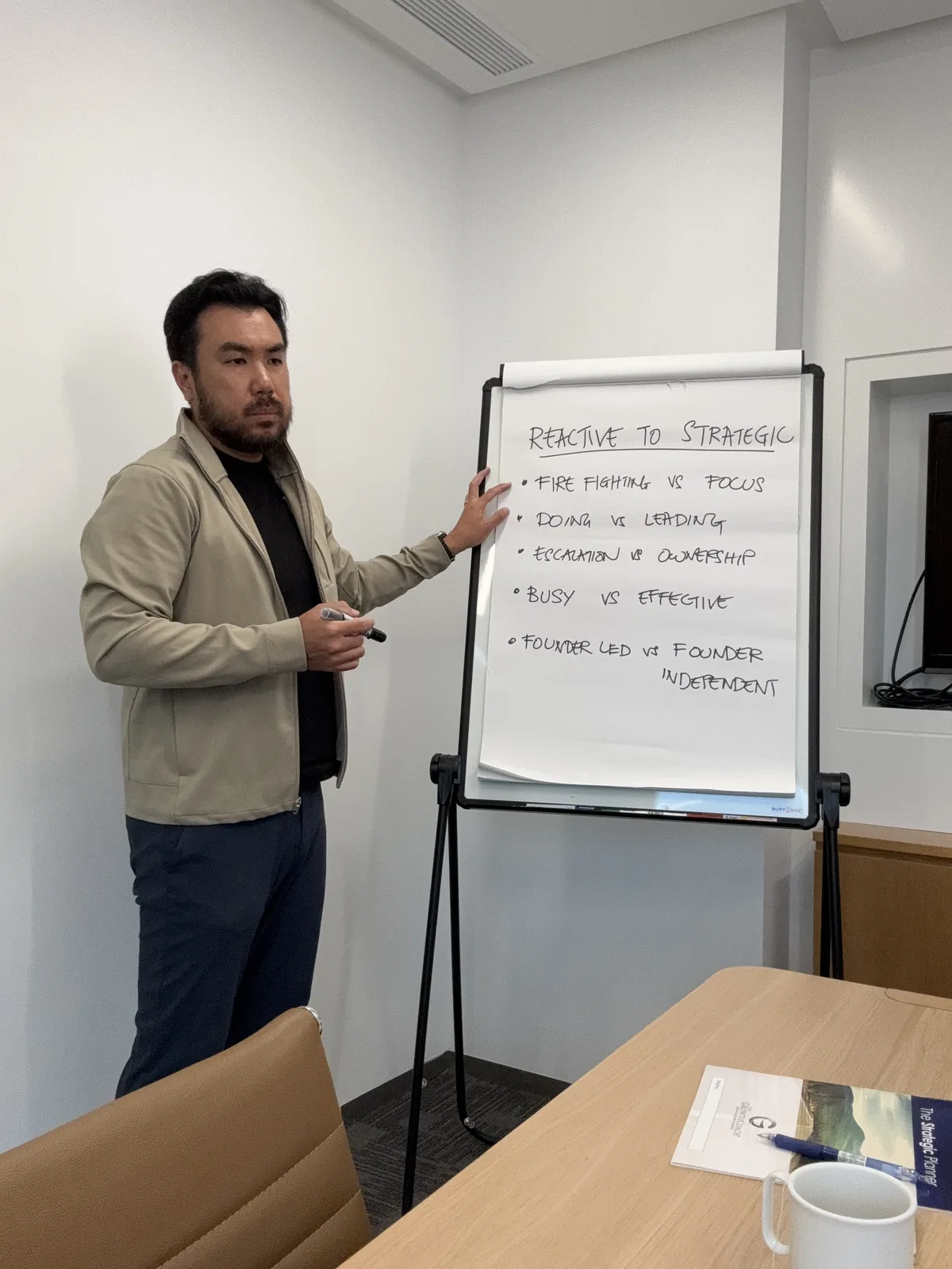 Jerald Lee walking a leadership cohort through the shift from reactive to strategic